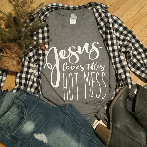 👼GREAT GIFT! 1 LEFT! "Jesus loves this HOT MESS" - Picture 2 of 6